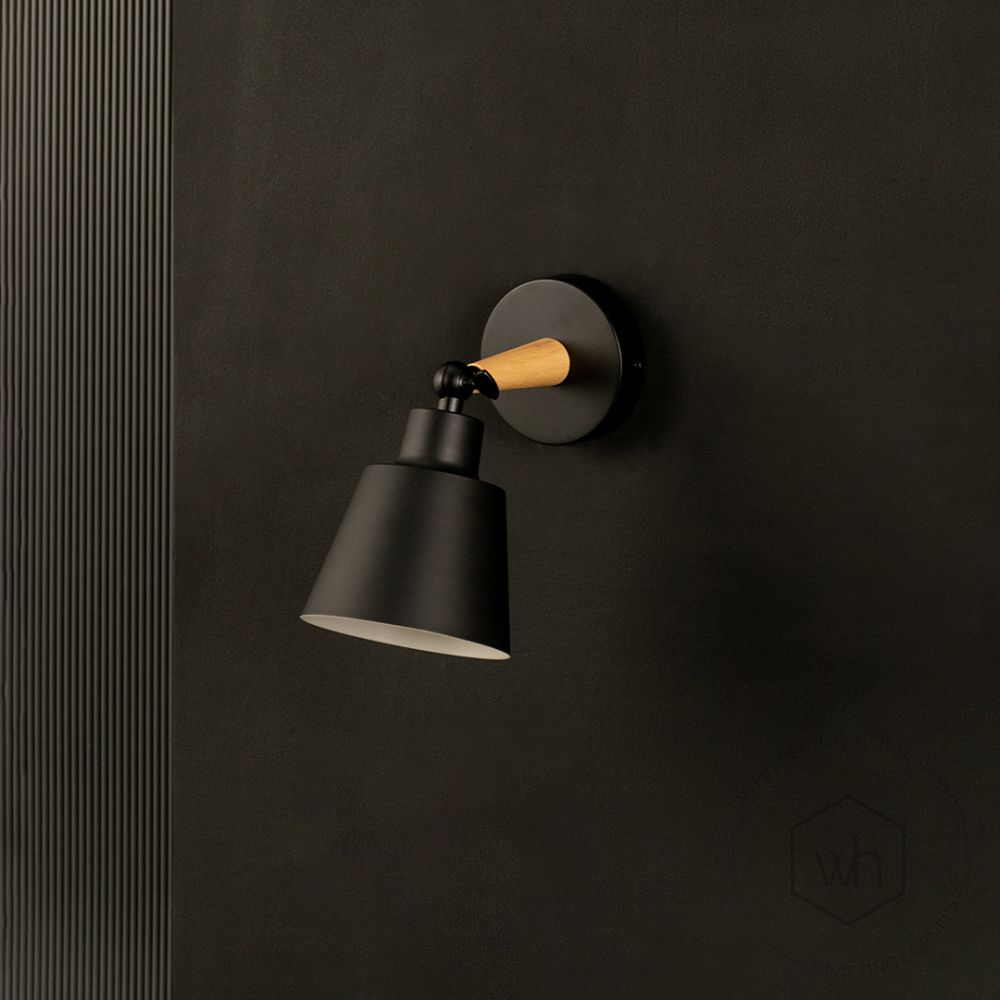 Modern Wall Light Black Light Off Black Background