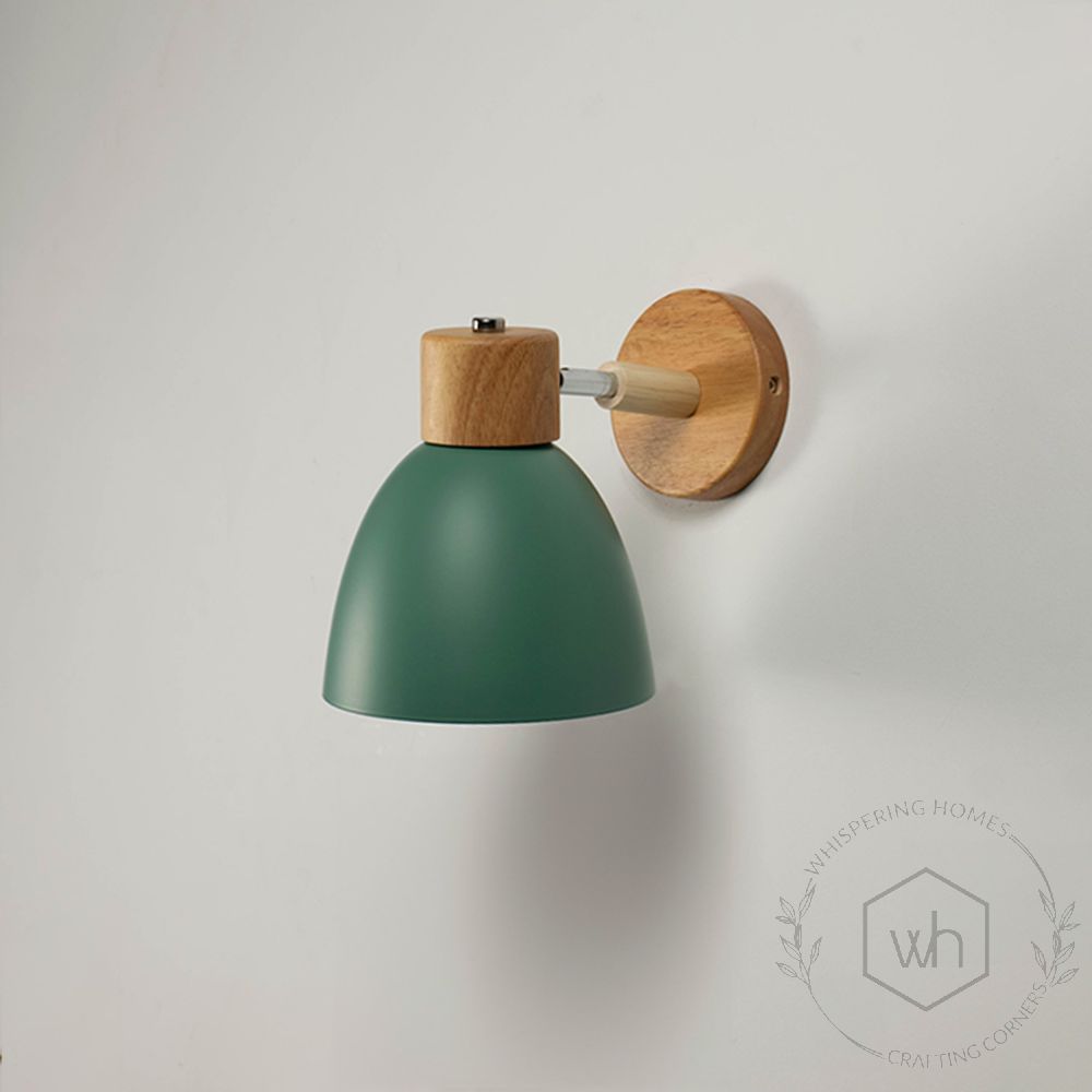 Ksovv Adjustable Wall Sconce- Green Light Off White Background