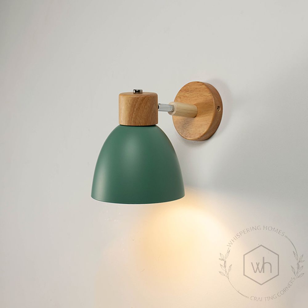 Ksovv Adjustable Wall Sconce- Green Light On White Background