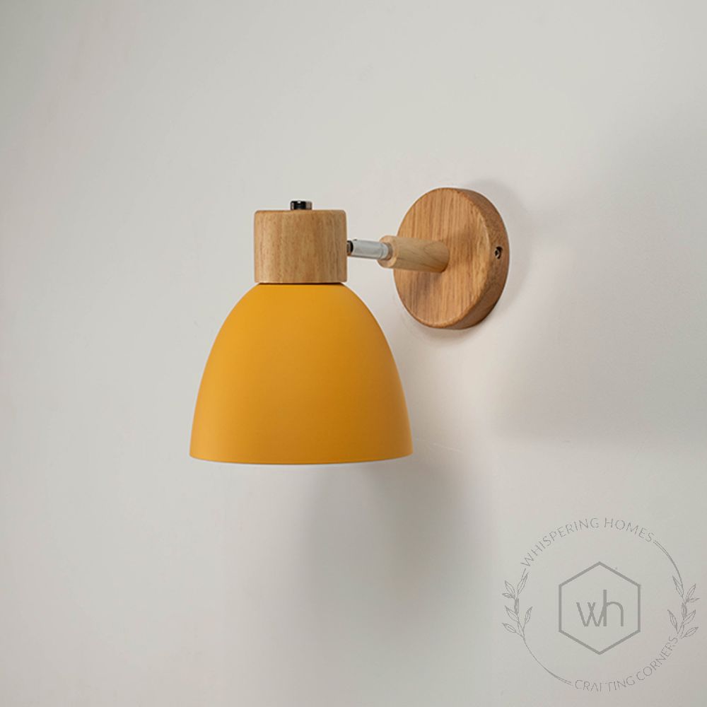 Ksovv Adjustable Wall Sconce- Yellow Light Off White Background