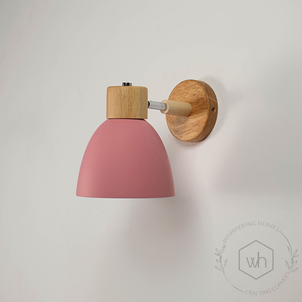 Ksovv Adjustable Wall Sconce- Pink Light Off White Background