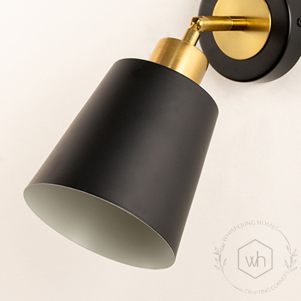 Modern Bedside Reading Wall Lamp Black Closeup