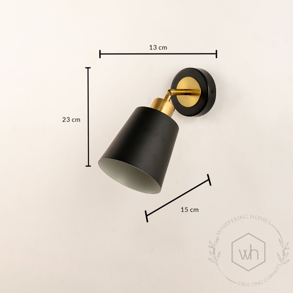 Modern Bedside Reading Wall Lamp Black Dimensions