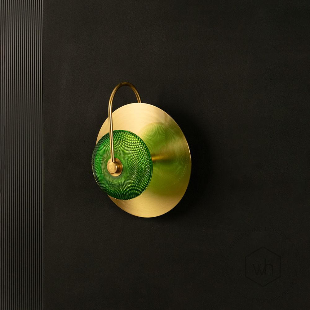 Green Apple Glass Wall Light Light Off Black Background