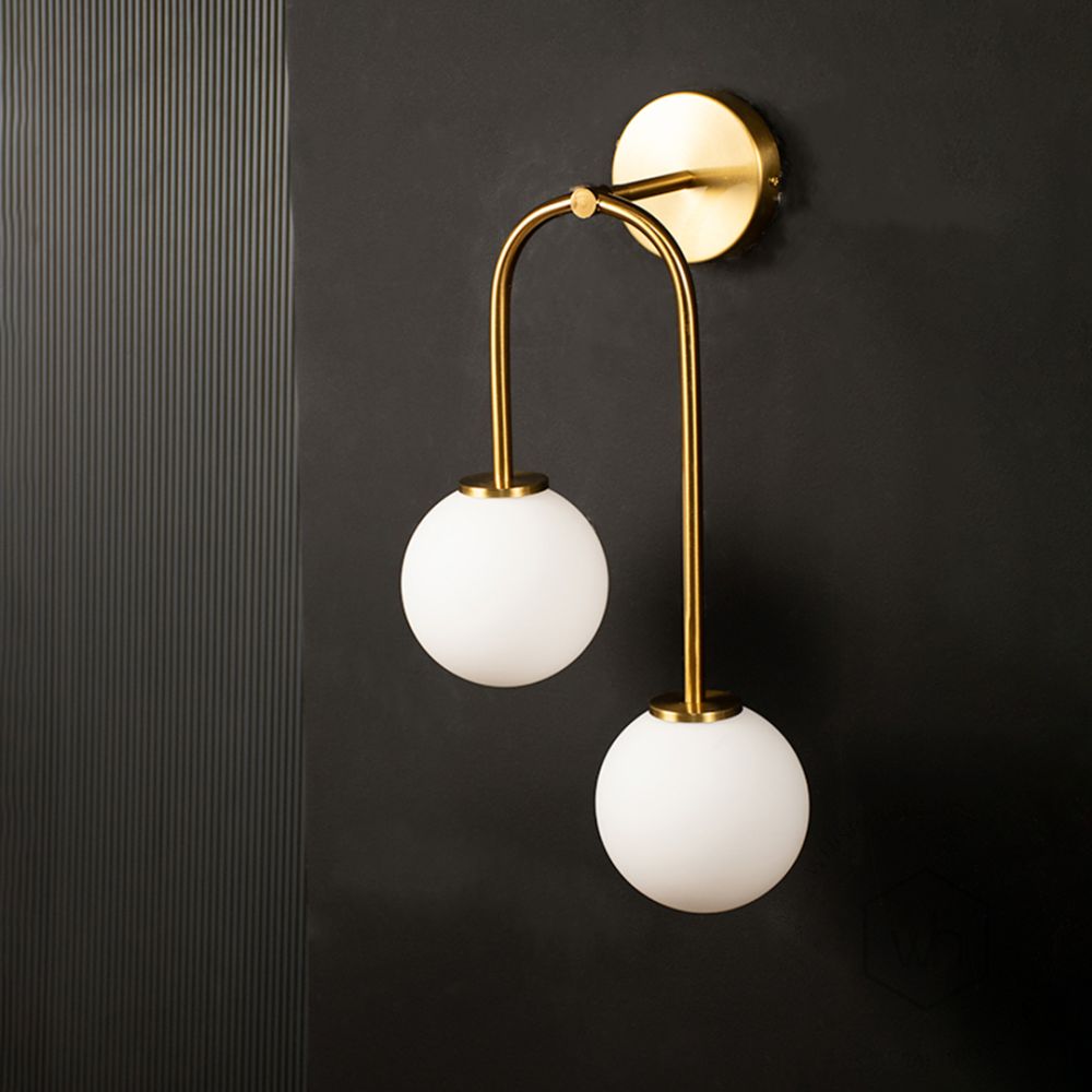 Double Suspension Aball Wall LightLight Off Black Background