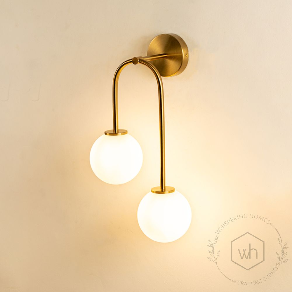 Double Suspension Aball Wall Light Light on white background