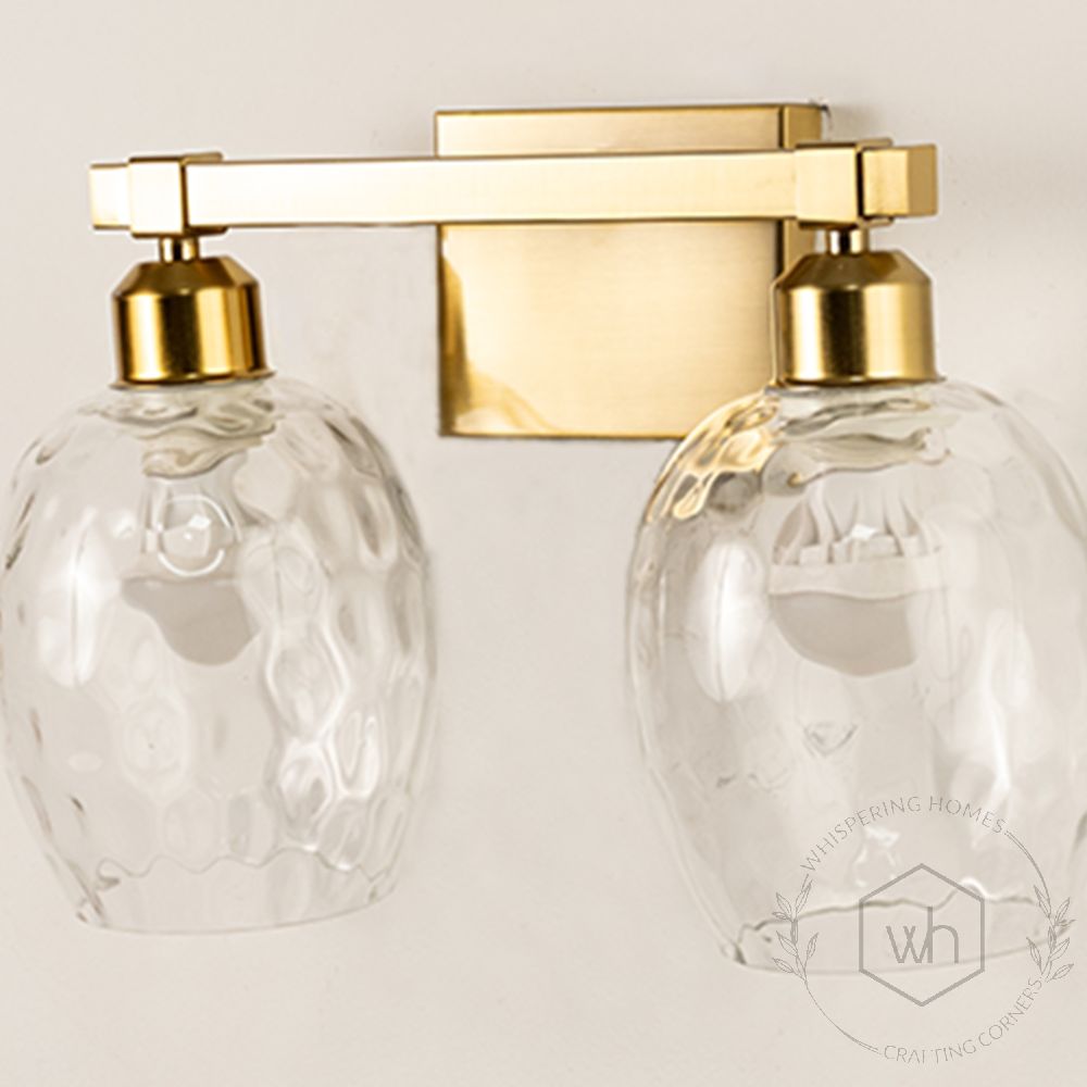 Double Valmont Vanity Light - Gold closeup