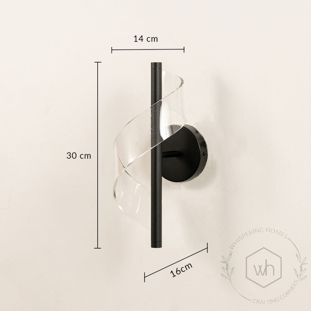 Encino Modern Wall Light -Black   Dimension