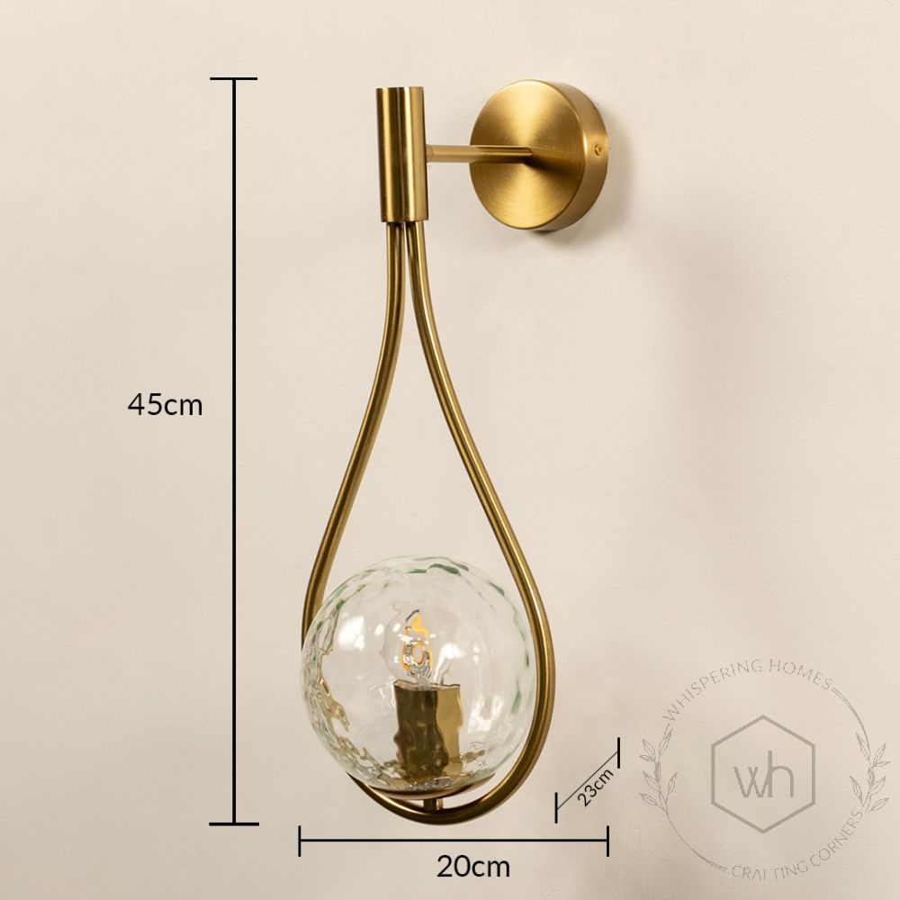 Waterdrop Wall Light Dimension