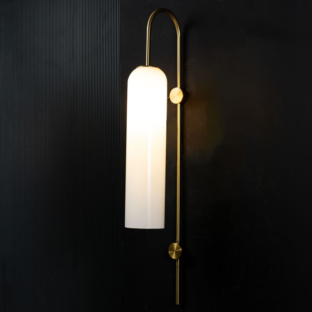 Float Wall Sconce - White Light On Black Background