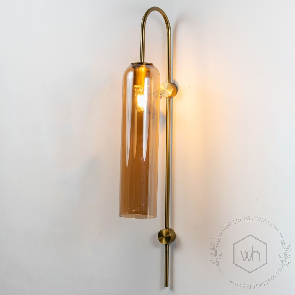 Float Wall Sconce - Amber Light On White Background