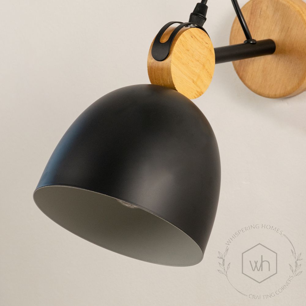 Macaron Loft Adjustable Wall Light Black Closeup