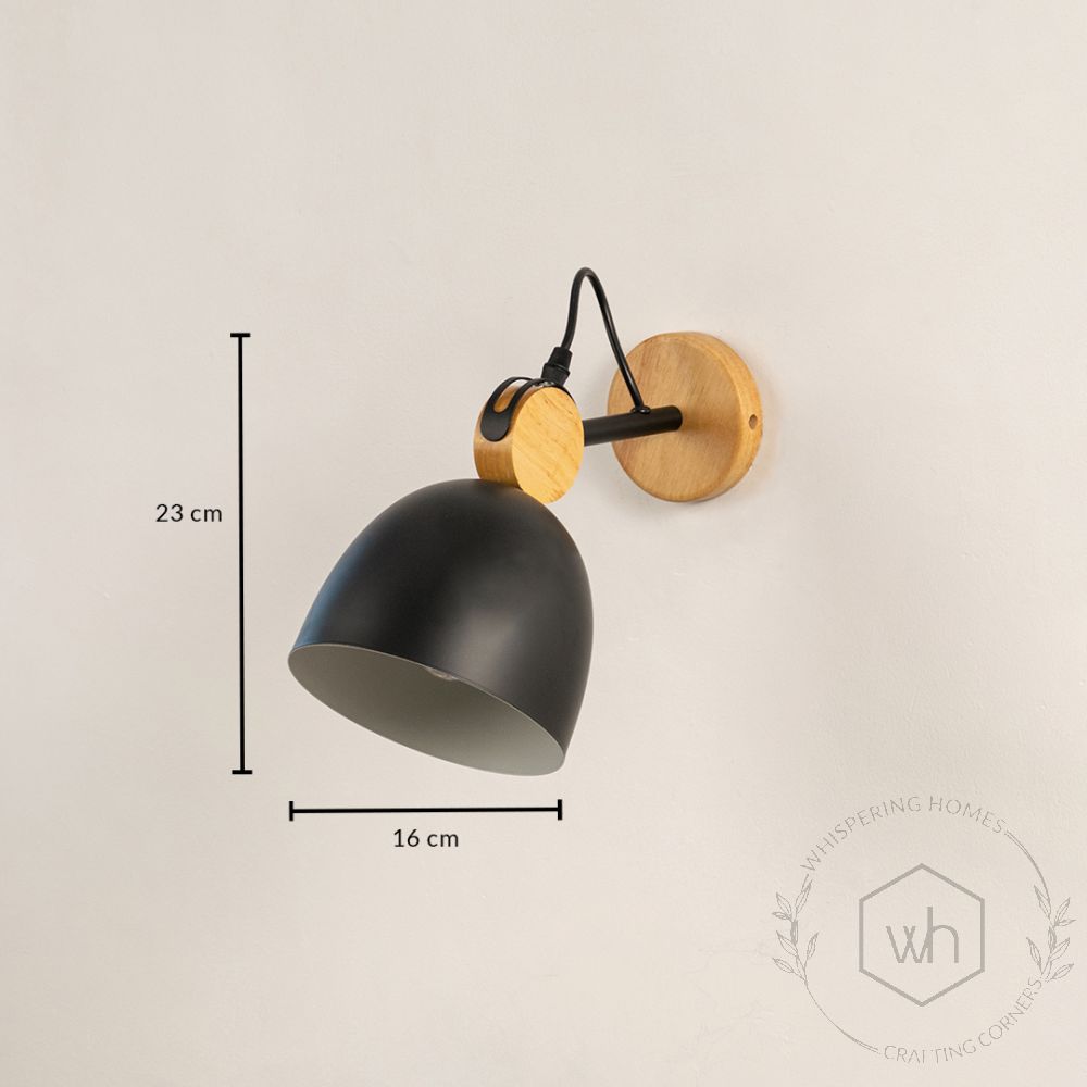 Macaron Loft Adjustable Wall Light Black Dimensions