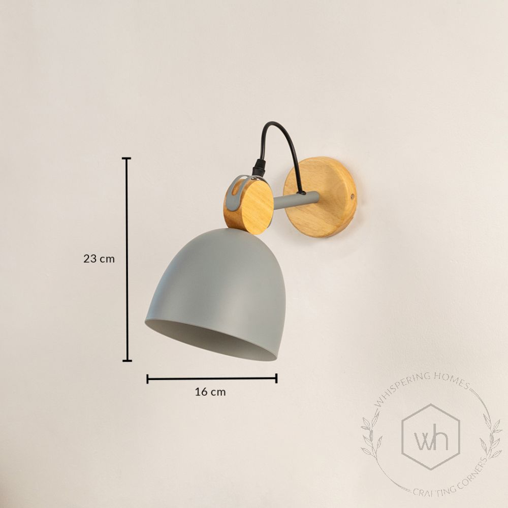 Macaron Loft Adjustable Wall Light Grey Dimensions