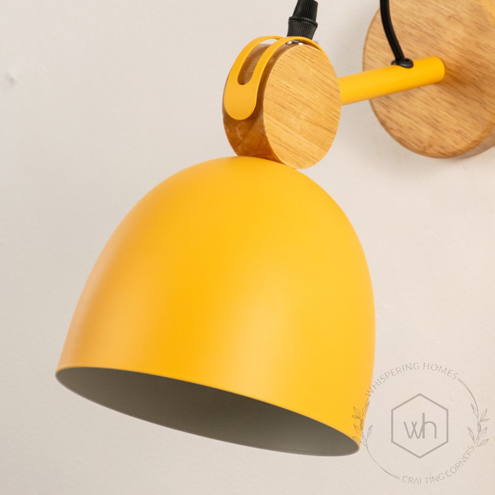 Macaron Loft Adjustable Wall Light Yellow Closeup