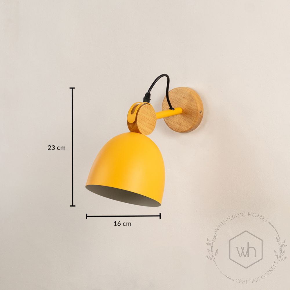 Macaron Loft Adjustable Wall Light Yellow Dimensions