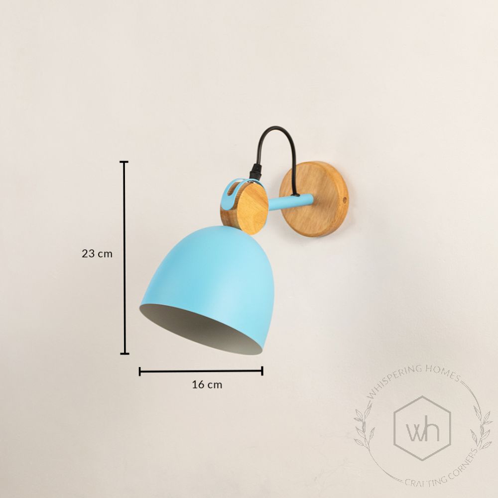 Macaron Loft Adjustable Wall Light Blue Dimensions