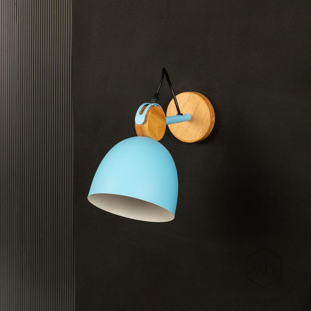 Macaron Loft Adjustable Wall Light Blue Light Off Black Background