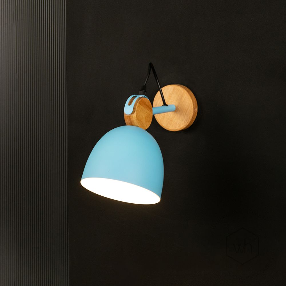 Macaron Loft Adjustable Wall Light Blue Light On Black Background