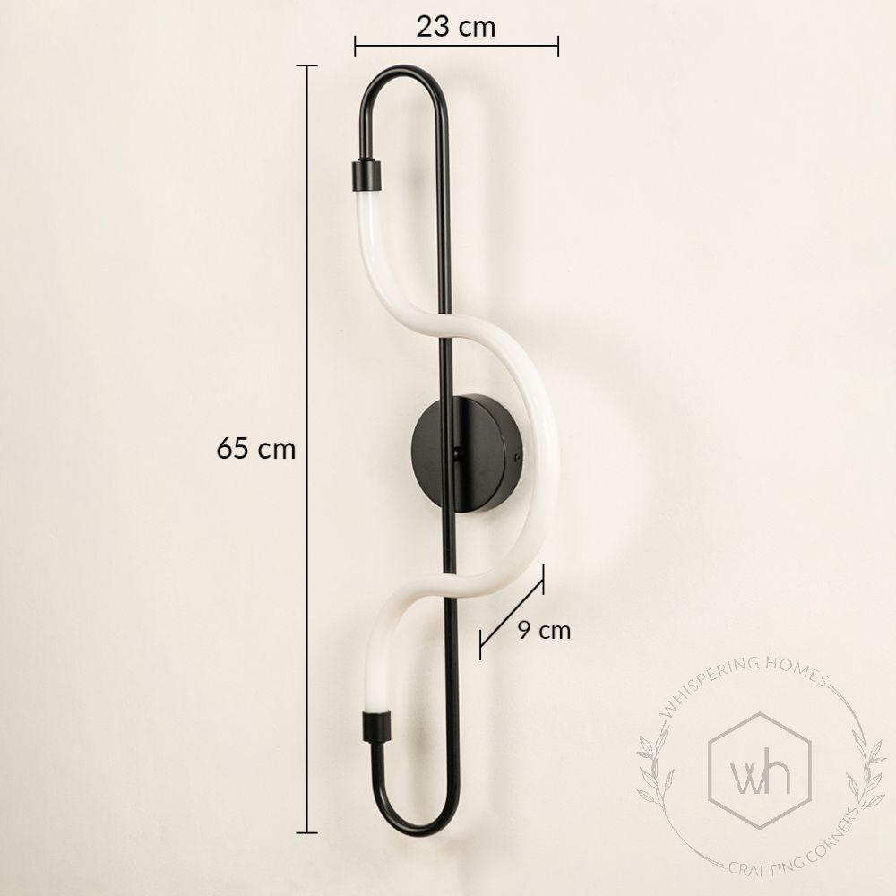 Long Acrylic Tube Wall Light Black Dimensions