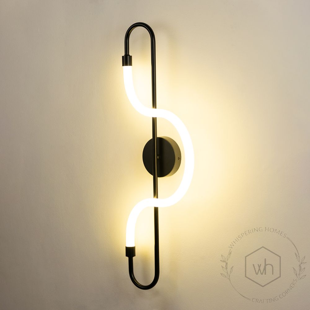 Long Acrylic Tube Wall Light Black Light On White Background