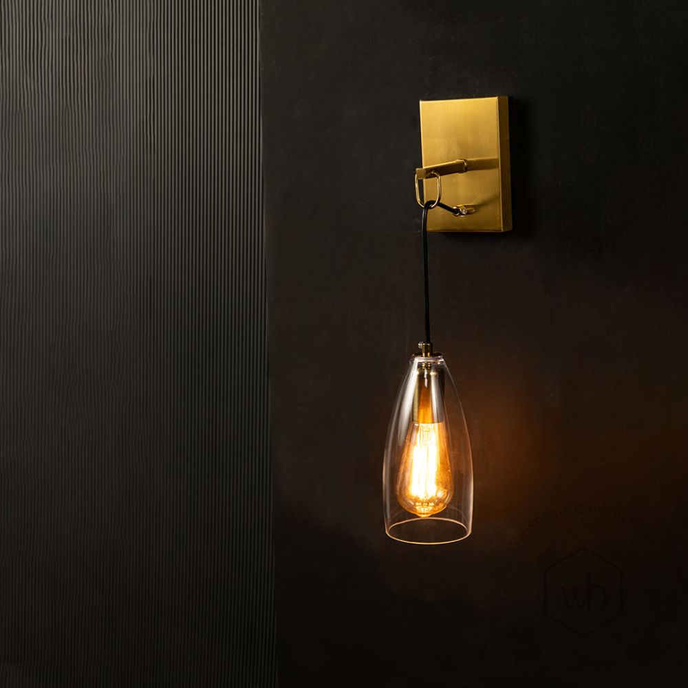 Gentry Suspension Wall Light Light on black background