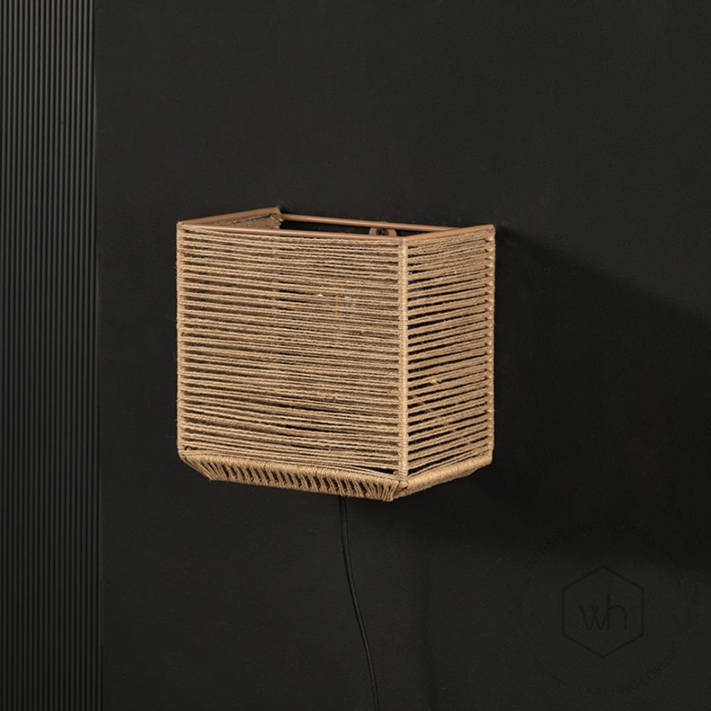 Kirk Jute Wall Light Light Off Black Background