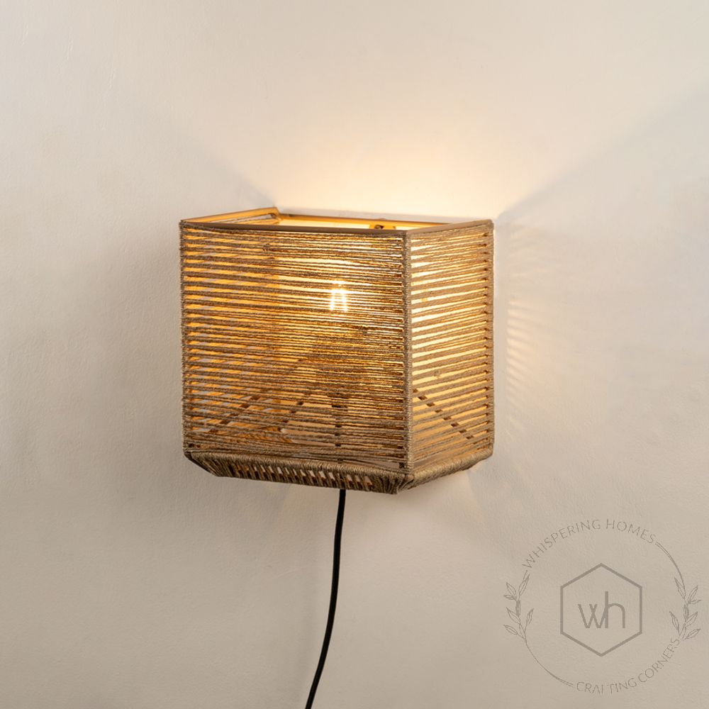 Kirk Jute Wall Light Light On White Background