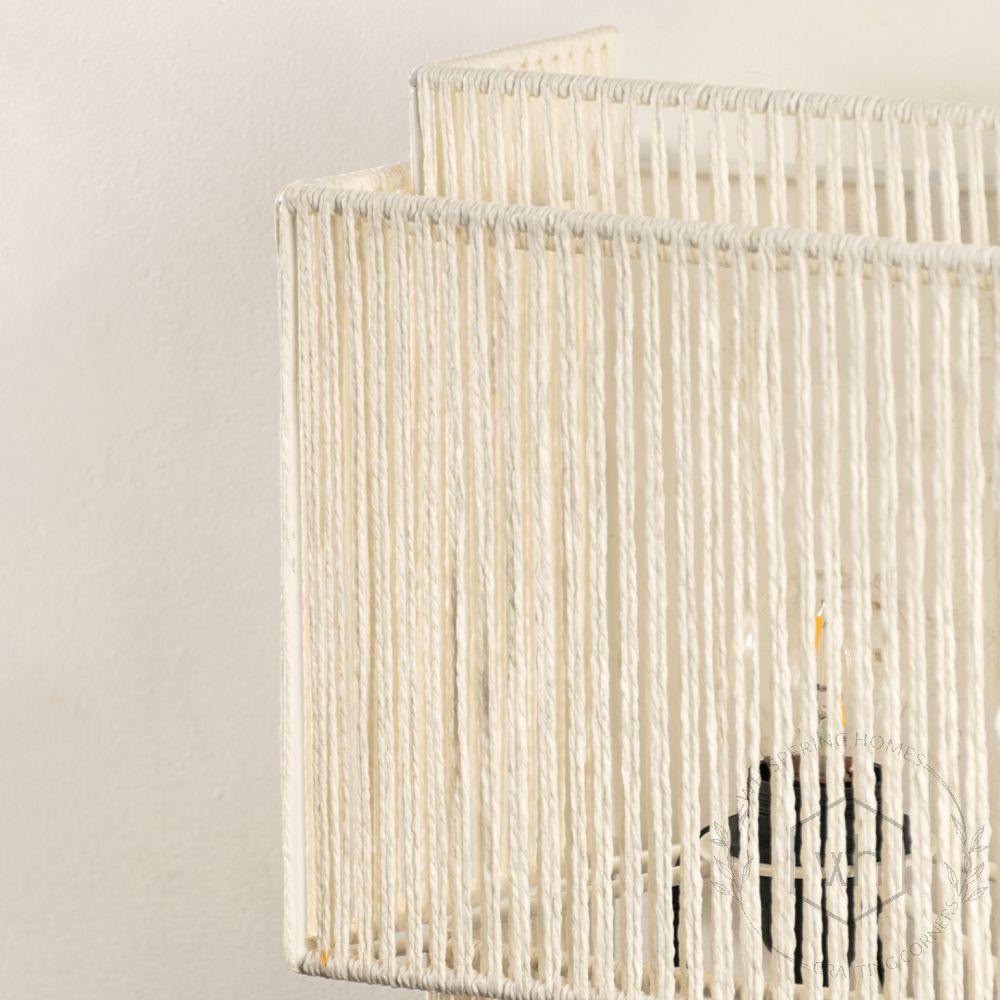 Ren Woven Wall Light White Closeup