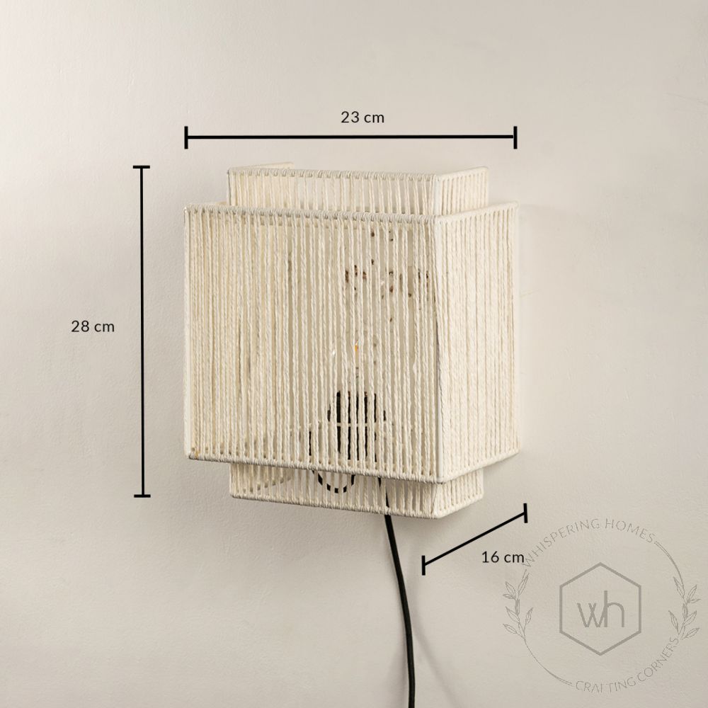 Ren Woven Wall Light White Dimension