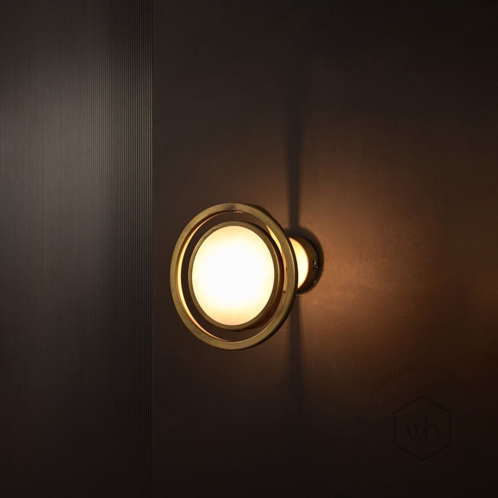 Aureole Wall Light Light On Black Background