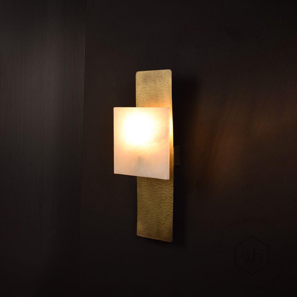 Calcite Wall Light Light On Black Background