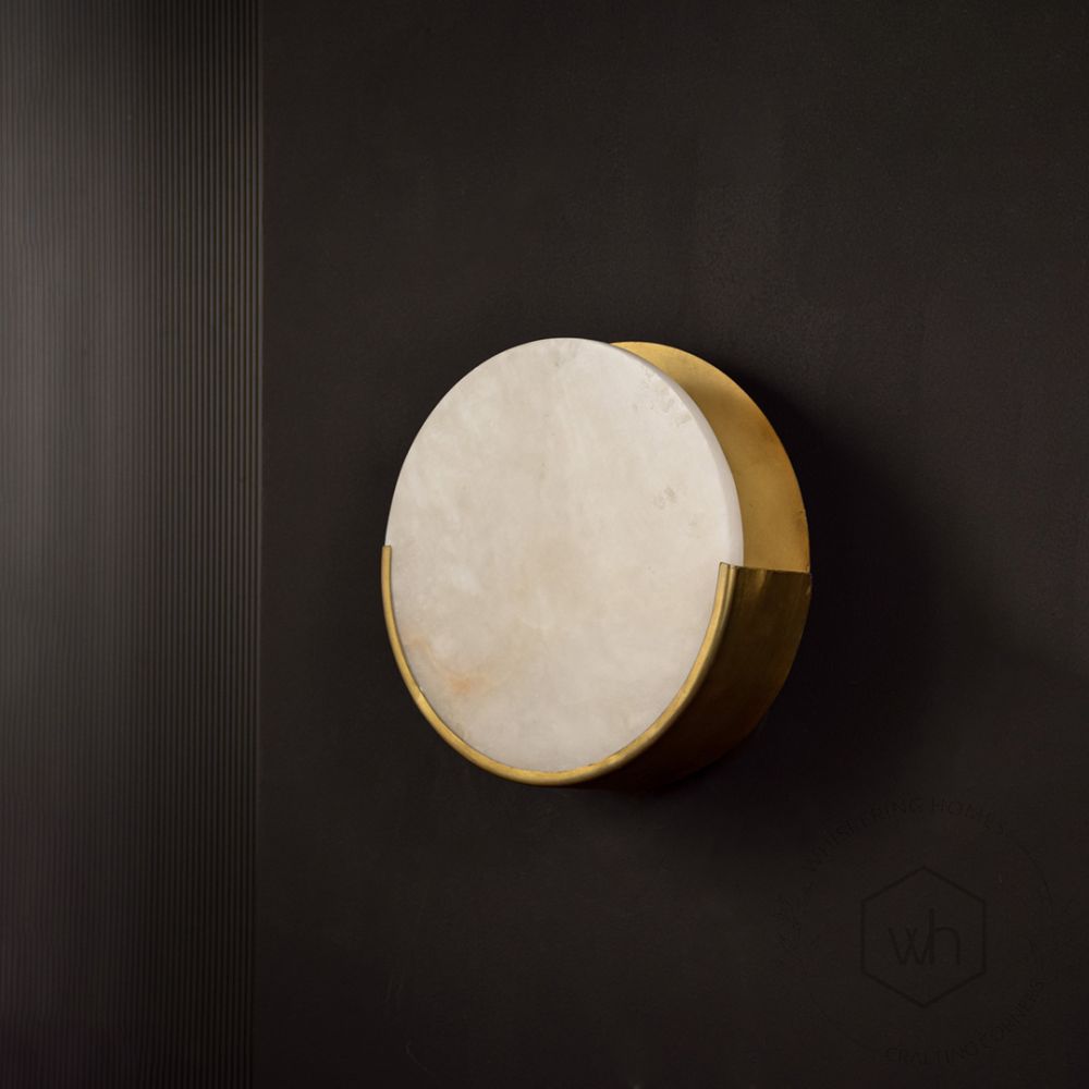 Lith Marble Wall Sconce Light Off Black Background