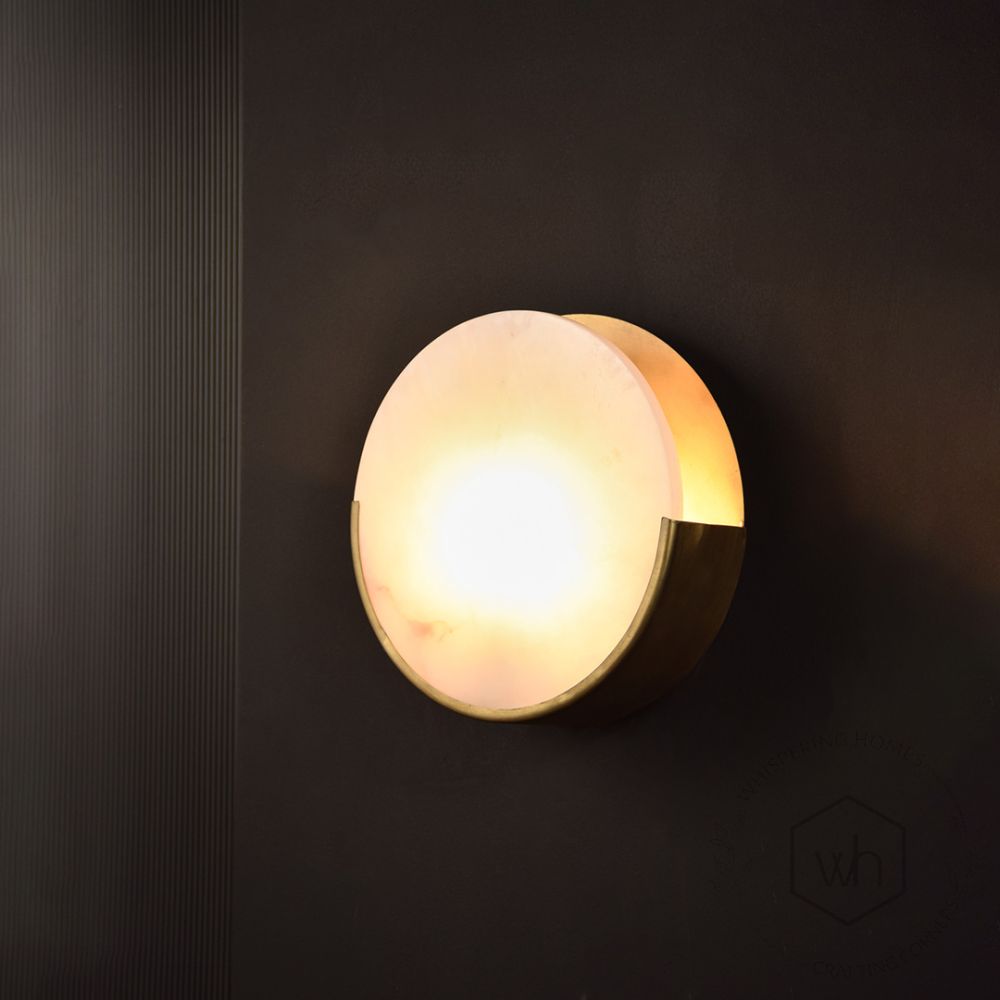 Lith Marble Wall Sconce Light On Black Background