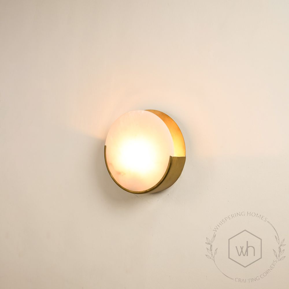 Lith Marble Wall Sconce Light On White Background