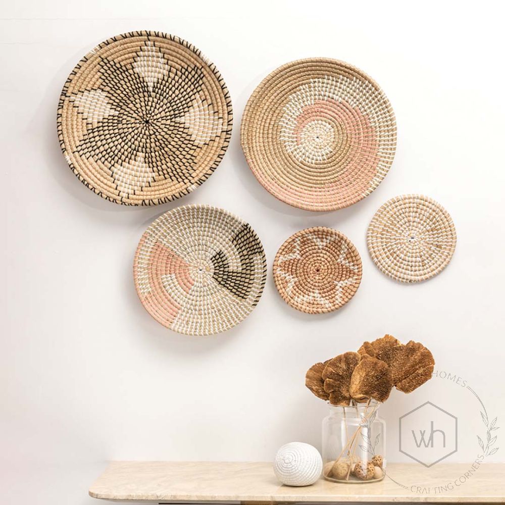 Star Of Life Handwoven Sabai Grass Wall Basket Lifestyle