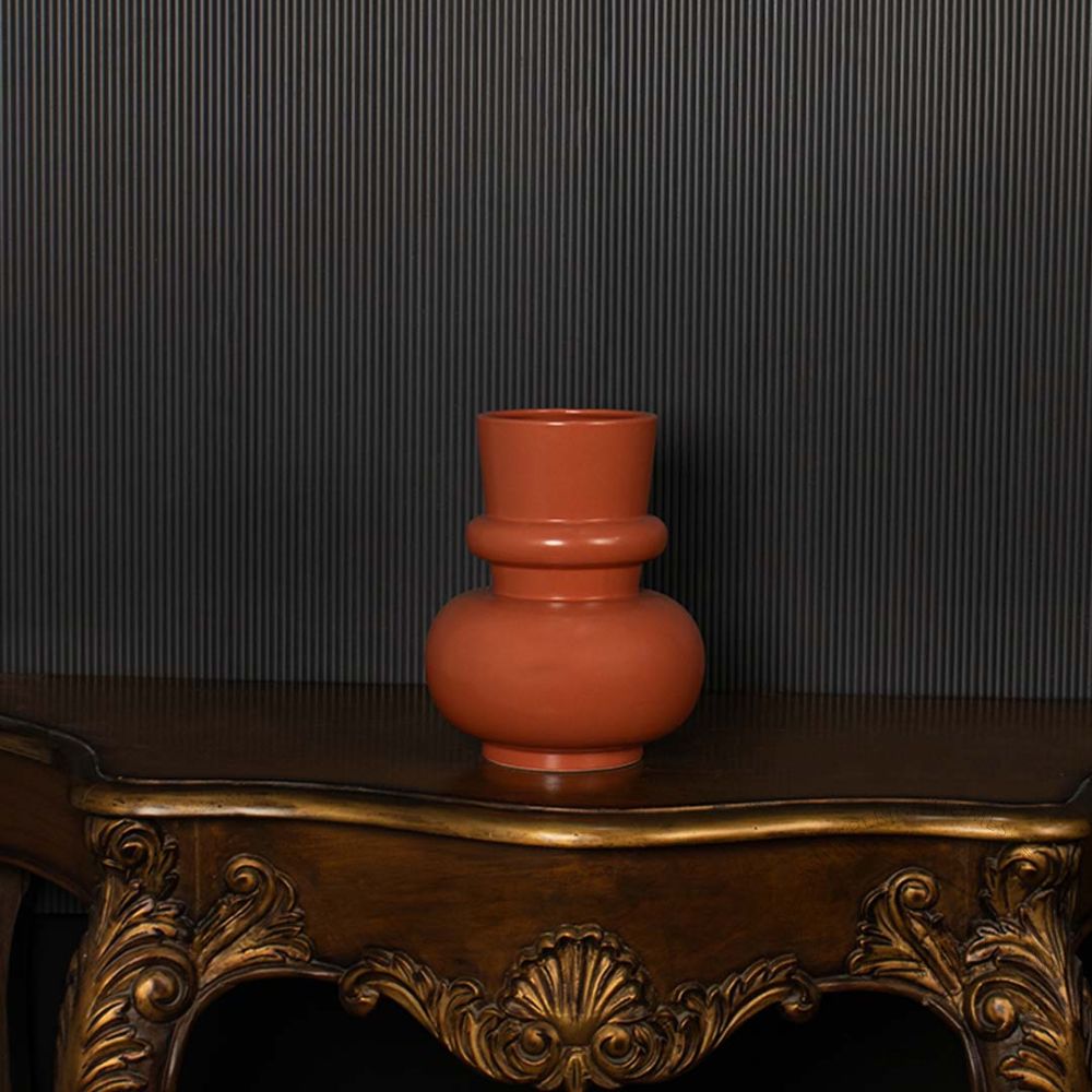 Amida Ceramic Flower Vase - Orange