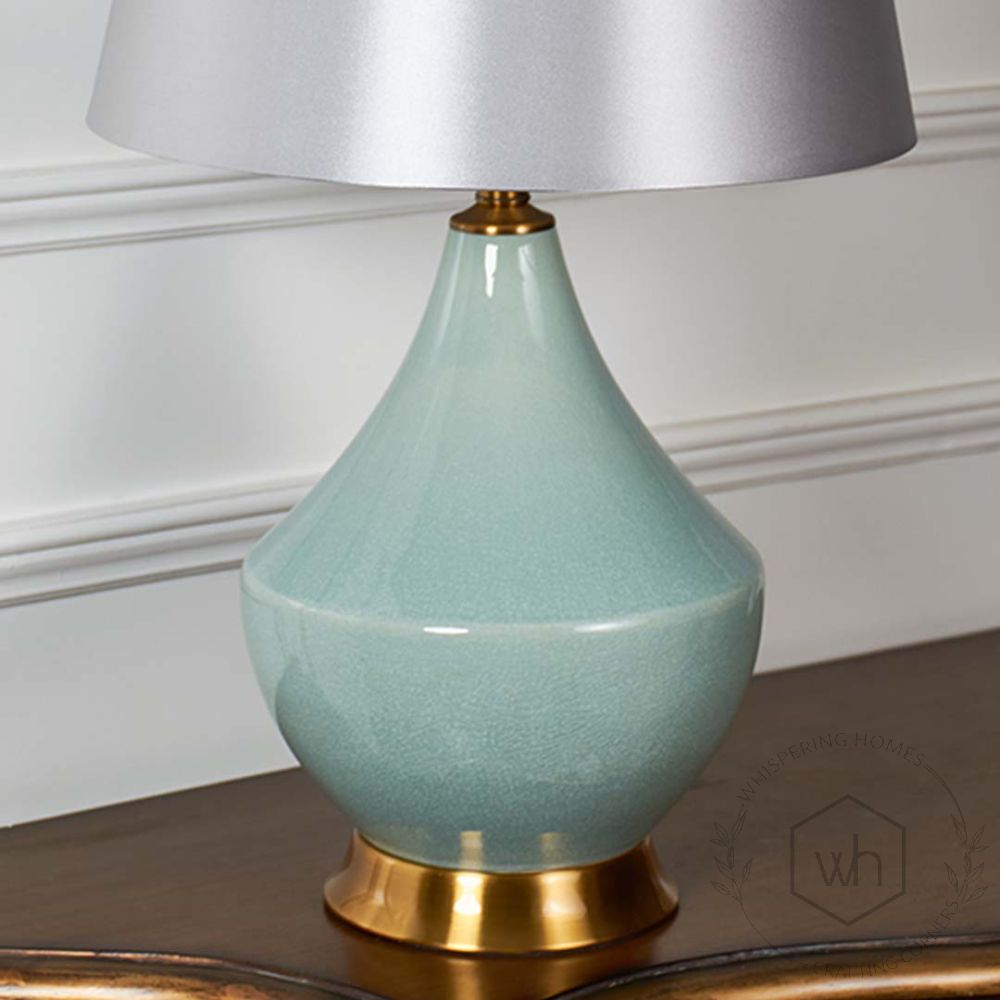 Aqua Blue Ceramic Table Lamp
