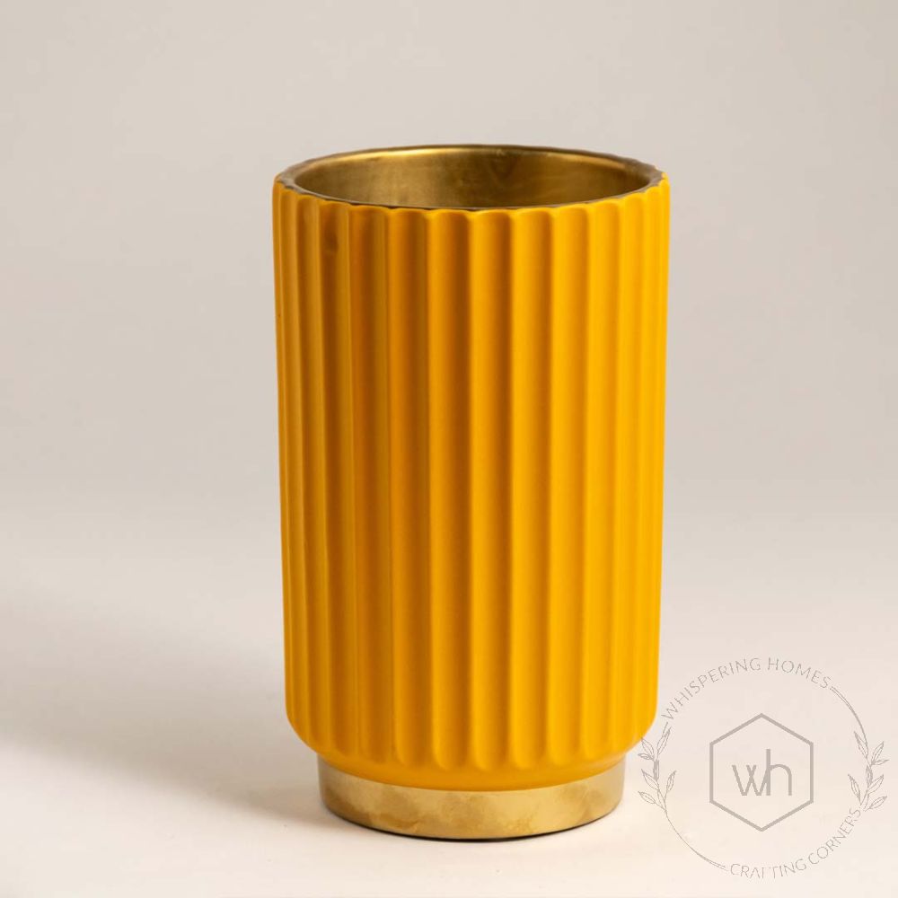 Armo Ceramic Vase Orange White Background