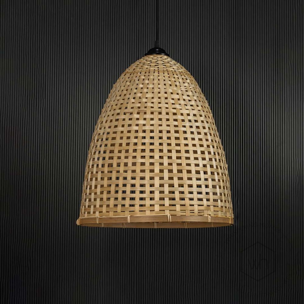 Artisan Handmade Conical Pendant Lamp Beige