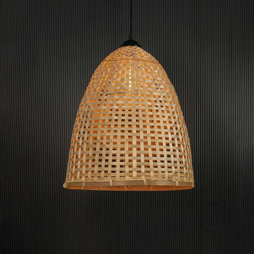 Artisan Handmade Conical Pendant Lamp Beige