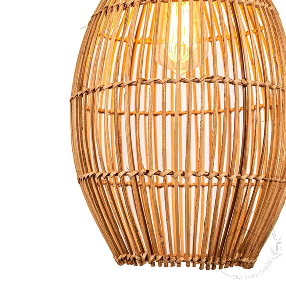 Artistic Handwoven Long Hanging Lamp Closeup