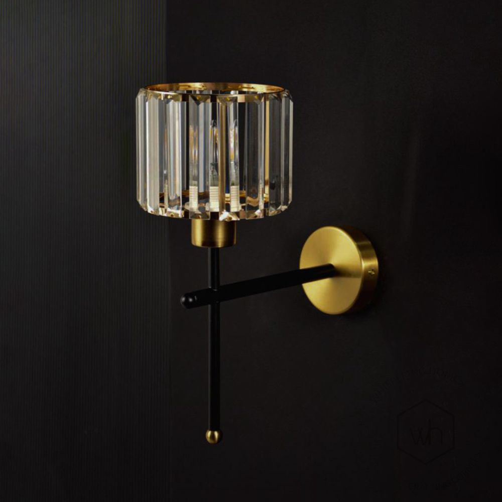 Aura Beam Black & Gold Metal Wall Lamp