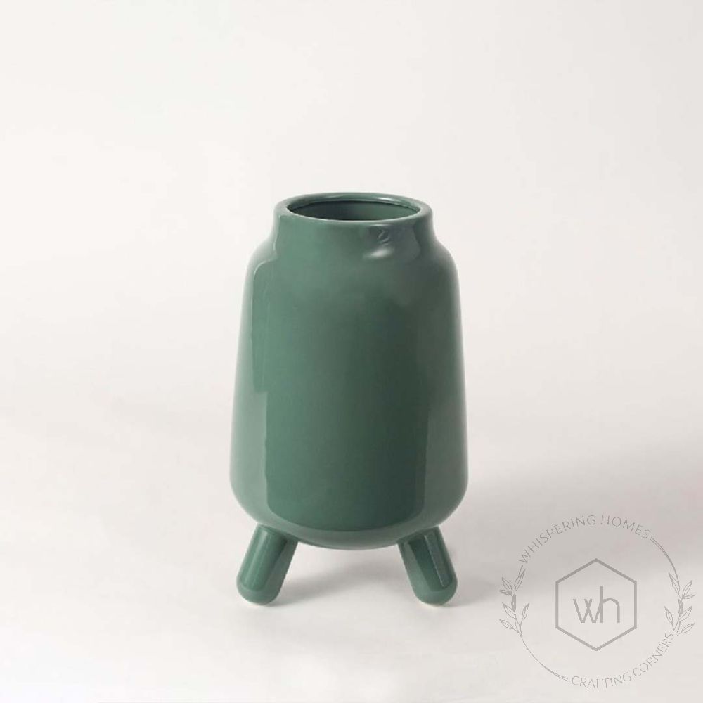 Baldarian Deco Ceramic Flower Vase Green