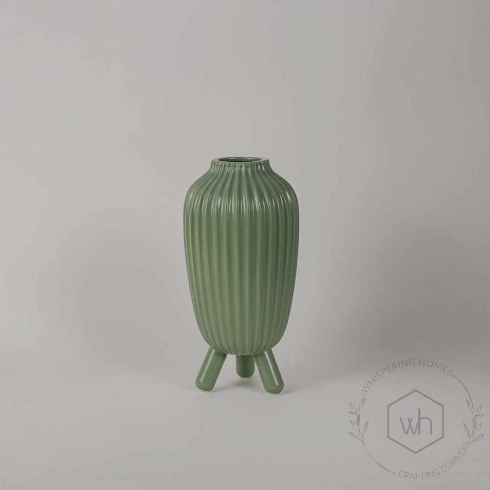 Baldarian Deco Ceramic Flower Vase - Olive