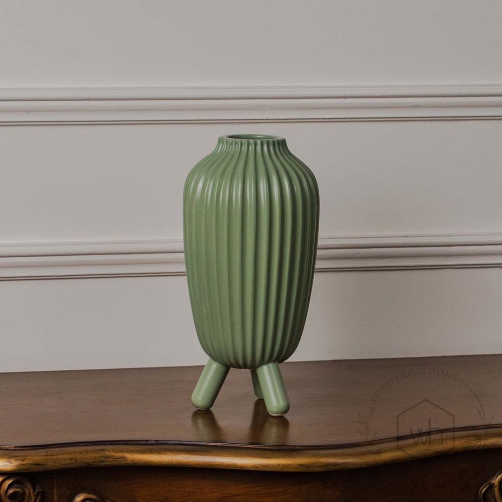 Baldarian Deco Ceramic Flower Vase - Olive