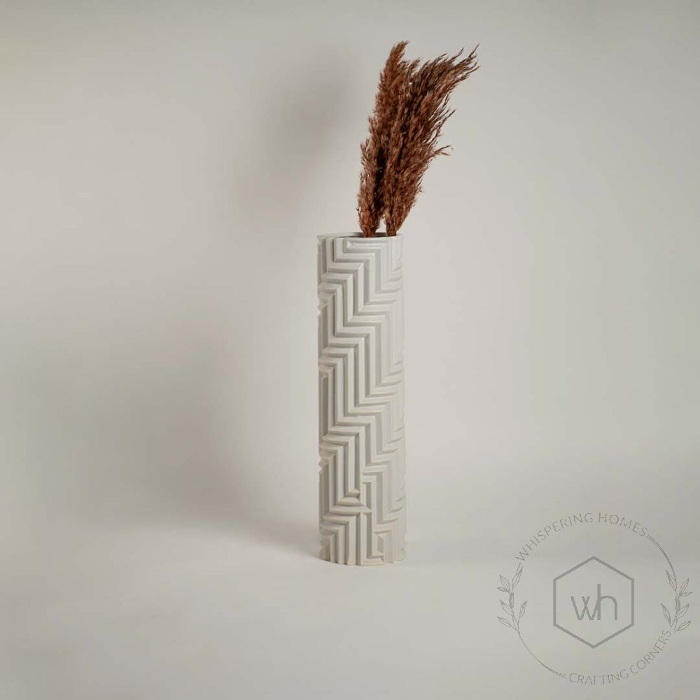 Baldvin Deco White Ceramic Floor Vase - Large