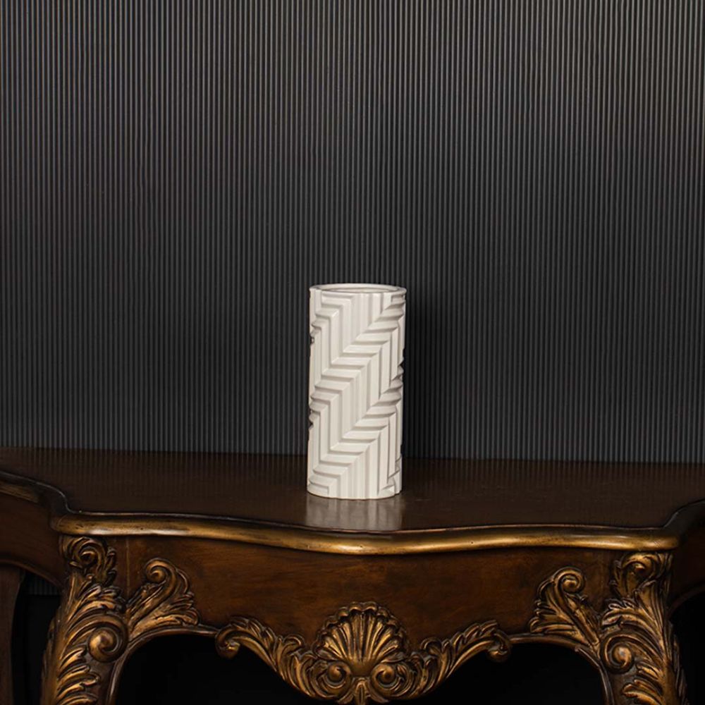 Baldvin Deco White Ceramic Flower Vase - Medium