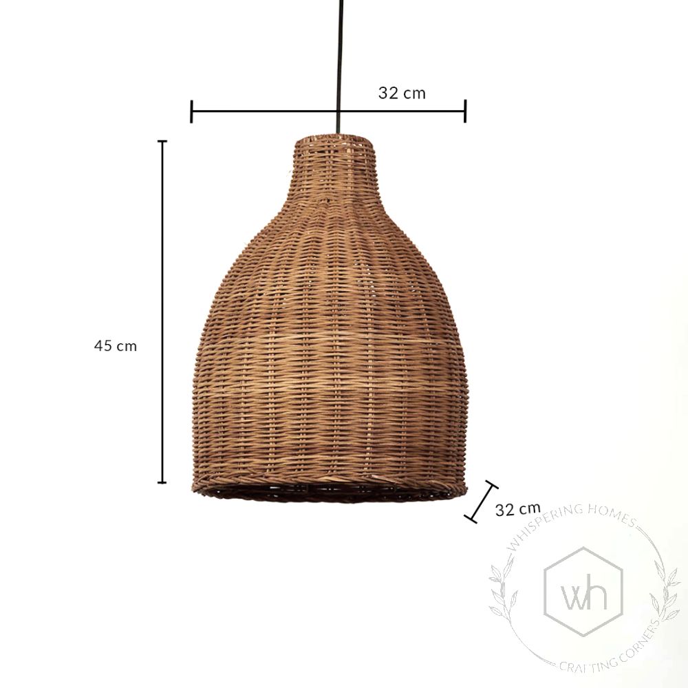 Bamboo Conical Pendant Lamp - Beige