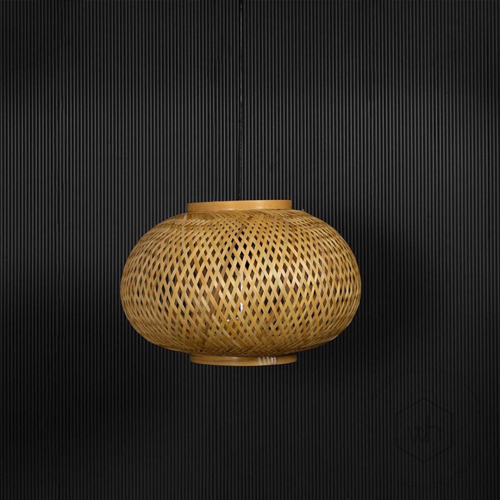 Bamboo Round Braided Pendant Lamp